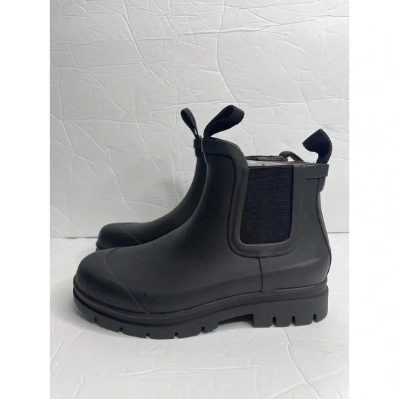 Everlane The Rainboot Women’s Size 5‎ Black Ankle Pull on Tab Bootie - Picture 5 of 11